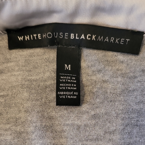 White House Black Market Light Gray Long Sleeve Top - Picture 2 of 5